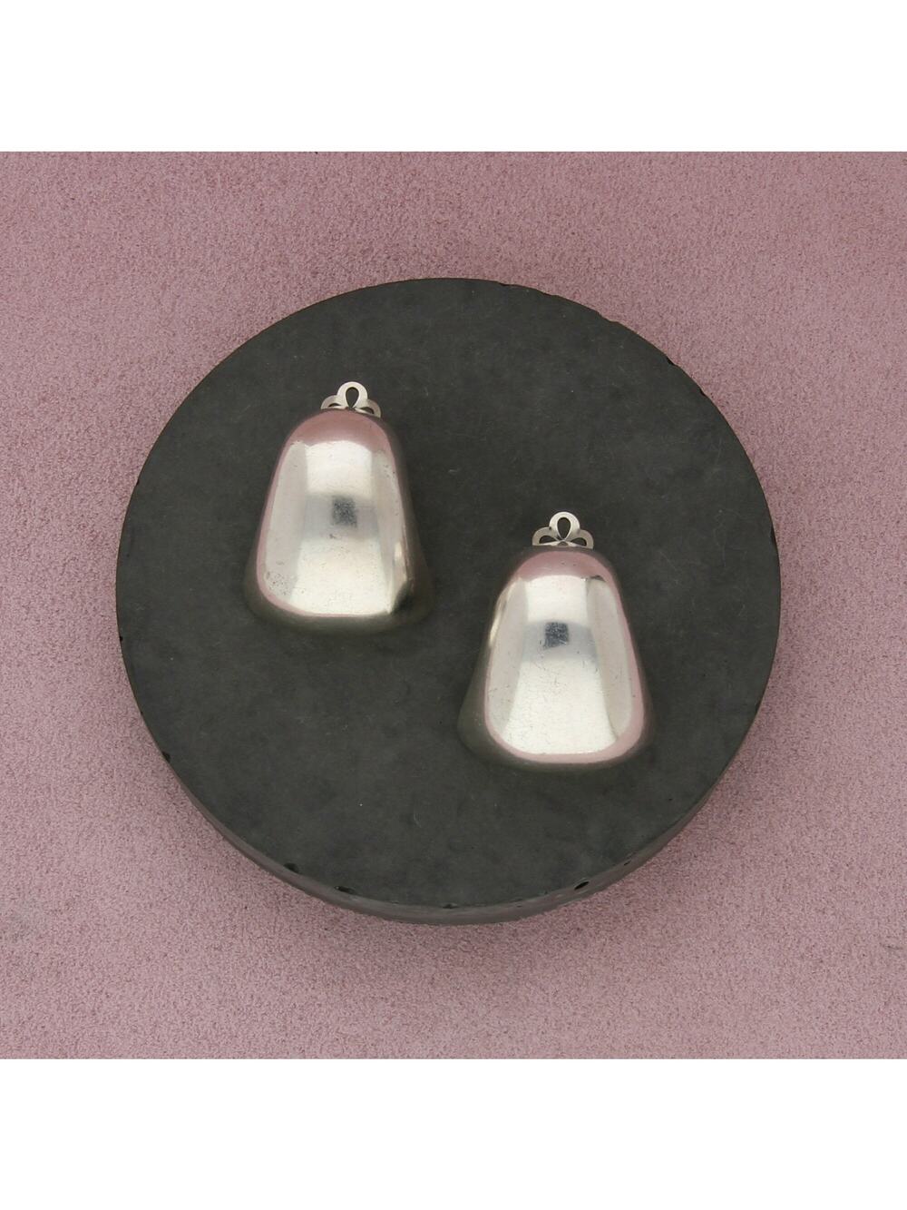 sterling silver vintage electroform domed statement clip-on earrings